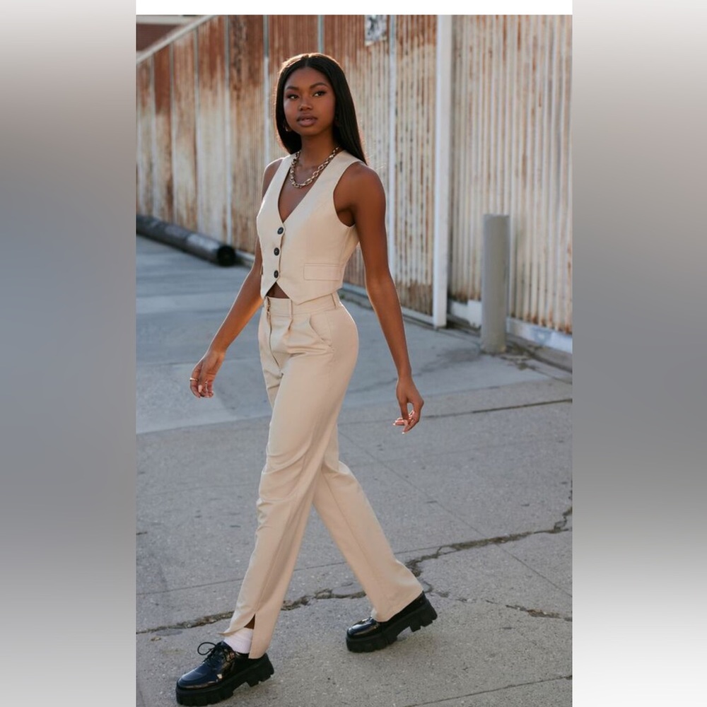 F21 Cropped Vest Pants Set